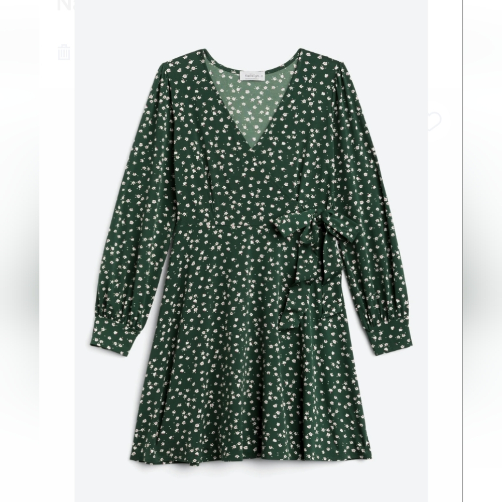NWT StitchFix Green Kaileigh Natasha Knit Faux Wrap Dress